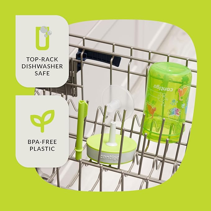 Contigo Leighton Straw Tumbler, 14 oz, Cool Lime (Dogs)