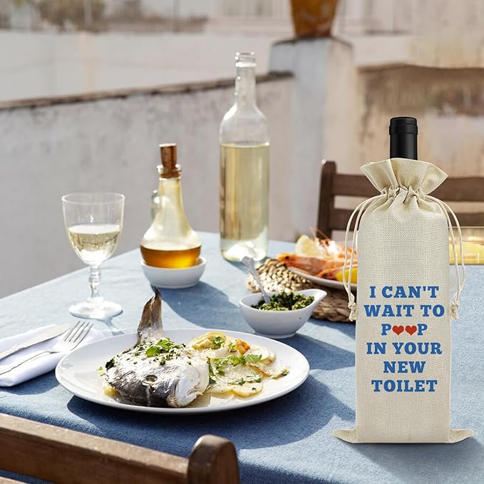 Funny Housewarming Gifts New House Wine Bag Congratulation Gift Wine Bag for Women Welcome New First Home Owners To Neighborhood Wine Bag for Friendship Gifts for Friends Birthday Christmas Gift