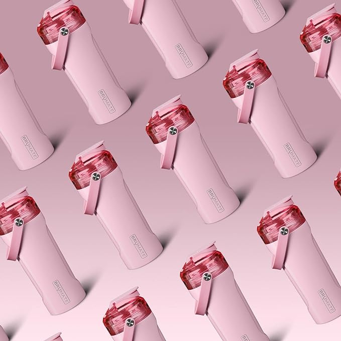 BrüMate MultiShaker Blender Shaker Bottle | 100% Leakproof Insulated Stainless Steel Shaker Bottle | The Perfect Shaker Cup, Protein Shaker Bottle, and Pre Workout Bottle for the Gym | 26oz (Blush)