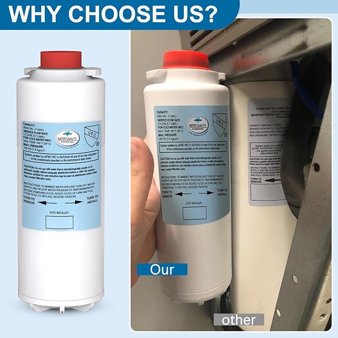 Filter Replacement for Elkay 51300C WaterSentry EWF3000 (9" No Chip - 1 Pack)