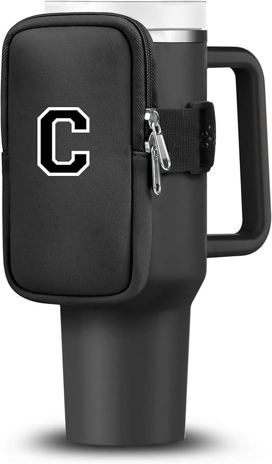 Mini Water Bottle Pouch for Stanley-Tumbler pouch with Zipper Pocket, Stanley pouch, Insulated Mug pouch, Tumbler carry holder pouch, Travel mug pouch | Waterproof