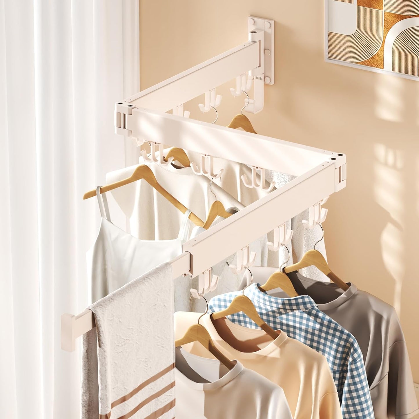 Clothes Drying Rack Wall Mounted,Drying Rack Clothing Wall Mount,Laundry Drying Rack,Collapsible Dying Racks for Laundry