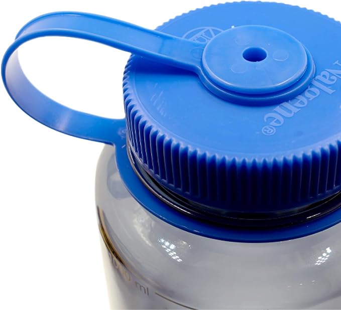 Nalgene Sustain Tritan BPA-Free Water Bottle Made with Material Derived from 50% Plastic Waste, 32 OZ, Wide Mouth,Smoke Grey