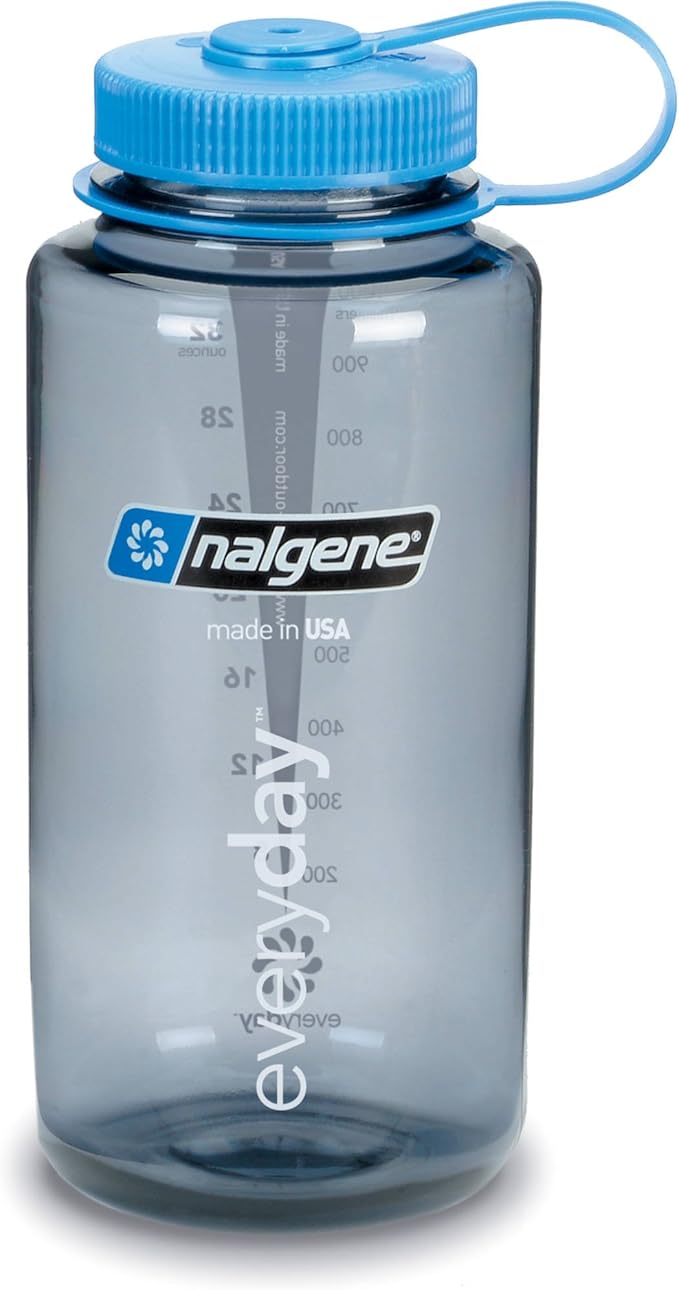 Nalgene Tritan Wide Mouth Bottle 32 oz Gray w Blue