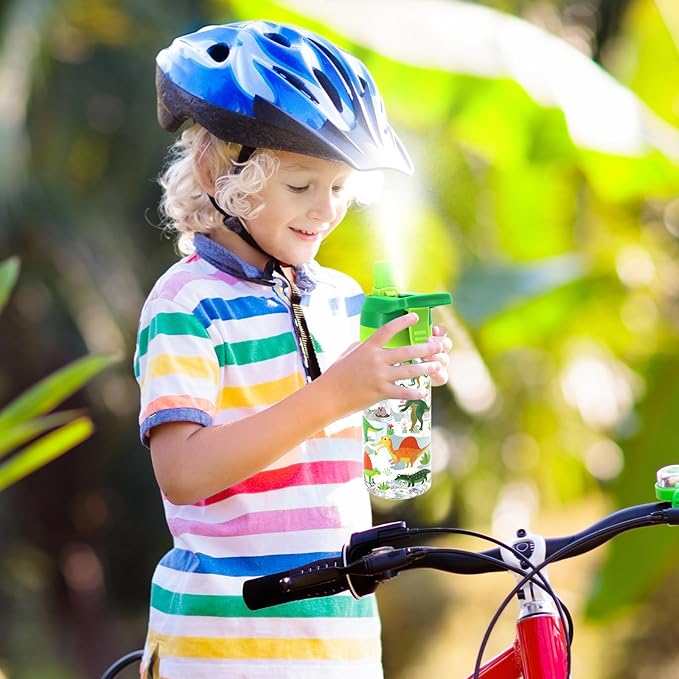 Kids Water Bottle with Spray Mist, 420ml Portable Kids Spray Drinking Bottle for Boys Girls School Cool Down and Hydrate