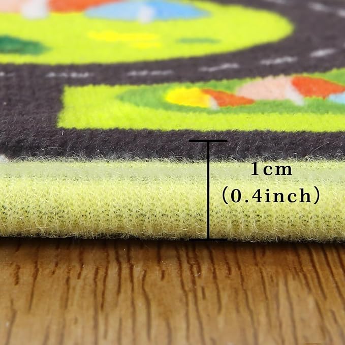 Kids Playroom Rug Car Rug Learning Carpet Educational City Roads Carpet for Playing with Cars Kids Playmat for Baby Kids Playroom Non Slip Play Mat Toddler Playmat Rug, 3x5 ft, Black Streets