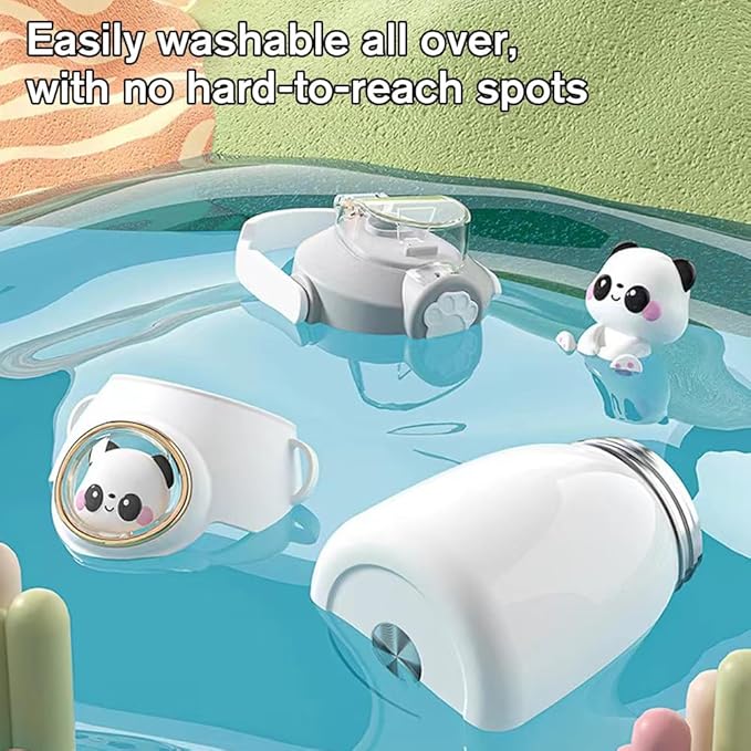 Cute Water Bottle with Strap and Straw 22oz Aesthetic Kawaii Water Bottles BPA-free Leak-proof Insulated Water Bottles for Girls Sports Travel(White), 3.93*6.69 inch