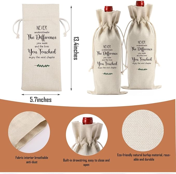 XFW Coworker Leaving Gifts for Women Goodbye Gifts for Coworkers Going Away Gifts for Friends Leaving Farewell Gifts for Coworkers New Beginnings Gifts for Women Next Chapter Wine Bag