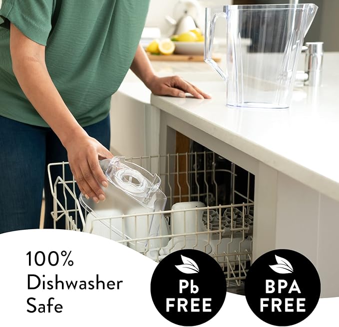 Aqua Optima 5-Cup Water Filter Pitcher Bundle Pack for Tap and Drinking Water with 3 Evolve+ Filter, Reduces Microplastics, Improves Taste, BPA Free, WQA Certified, Liscia Design (White)