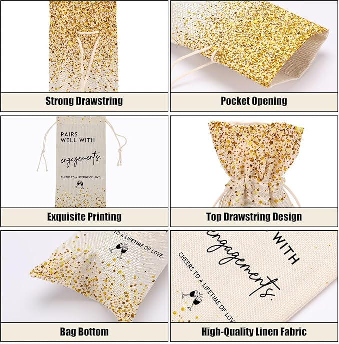 Engagement Gifts for Couples Bridal Shower Gifts Wine Bag Bachelorette Gifts for Bride Fiance Gifts for Women Men Niece Bachelorette Party Mrs Gifts Wine Bags