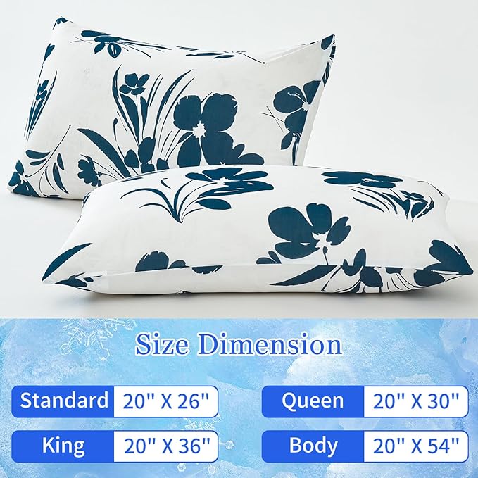 Cooling Pillow Cases for Hot Sleepers - Double Side Arc-Chill Q-Max>0.5 Cooling Fiber Cool Pillow Cases 2 Pack - Breathable Soft Cold Pillow Cases with Hidden Zipper (20" x 36")