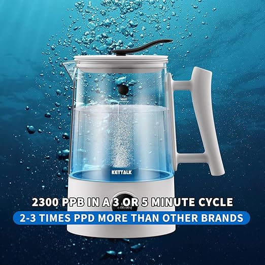 Hydrogen Water Pitcher, Rich Hydrogen Water Generator Electrolysis Jug BPA Free with SPE and PEM Concentrator Technology, Balanced Purified Water PH Levels, Hydrogen Content up to 2300 PPB