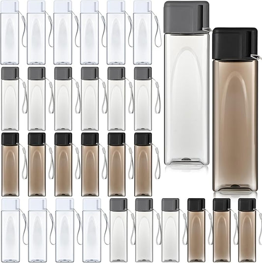 Mifoci 30 Pcs Water Bottle Bulk 17 oz Plastic Sports Water Bottles for Adults Reusable Leak Proof Portable Drink Bottles Large for Travel Camping Fitness Office(Stylish Color)