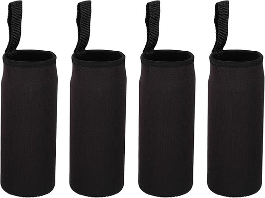 PATIKIL 65mmx180mm Water Bottle Sleeve, 4 Pack Neoprene Insulated Bottle Bag Holder Carrier Pouch with Finger Strap, Black