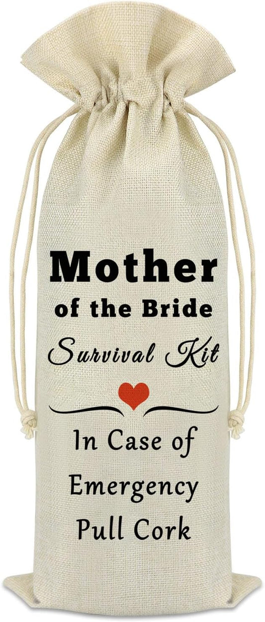 Mother Of The Bride Gift from Daughter Wine Bag Wedding Gifts for Mother in Law Wine Gift Bag Wedding Keepsake Gift Bridal Shower Gifts for Bride's Mother Of The Bride Wedding Party Wine Bottle Cover