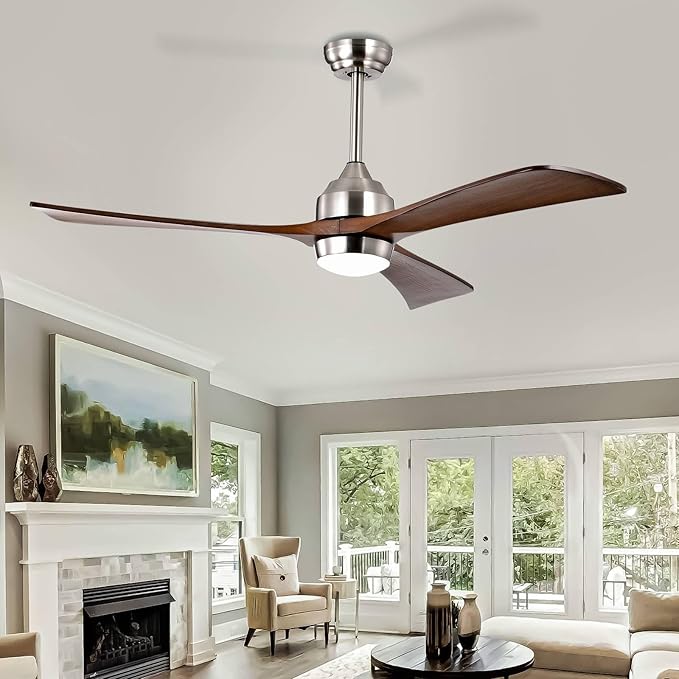 NicBex Ceiling Fan 52 Inch Ceiling Fan with Lights Ceiling Fans with 3 Blades and Remote Control Reversible Ceiling Fan with 6 Wind Speed Levels for Bedroom, Living Room, Brown