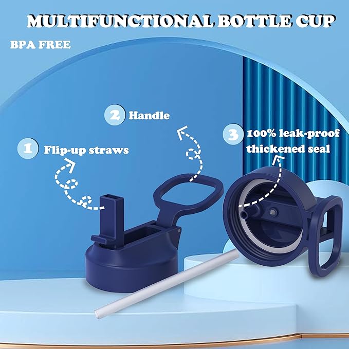 Kids Water Bottle, 12OZ Water Bottles Kids with Straw, Stainless Steel Vacuum Double Wall Insulated cup, Kids Water Bottle for School, Gifts for Boys (PURPLE BLUE, 12OZ)