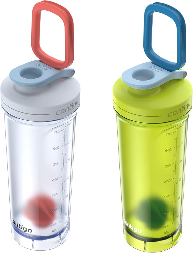 Contigo Shake & Go Fit 2.0 Water Bottle, 28 oz, Salt; Macaroon, 2-Pack