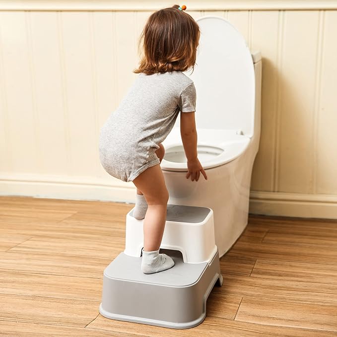 Toddler Step Stool for Bathroom,Kids Step Stool for Potty Training,Toilet Stool, Slip Resistant (Blue, 2)