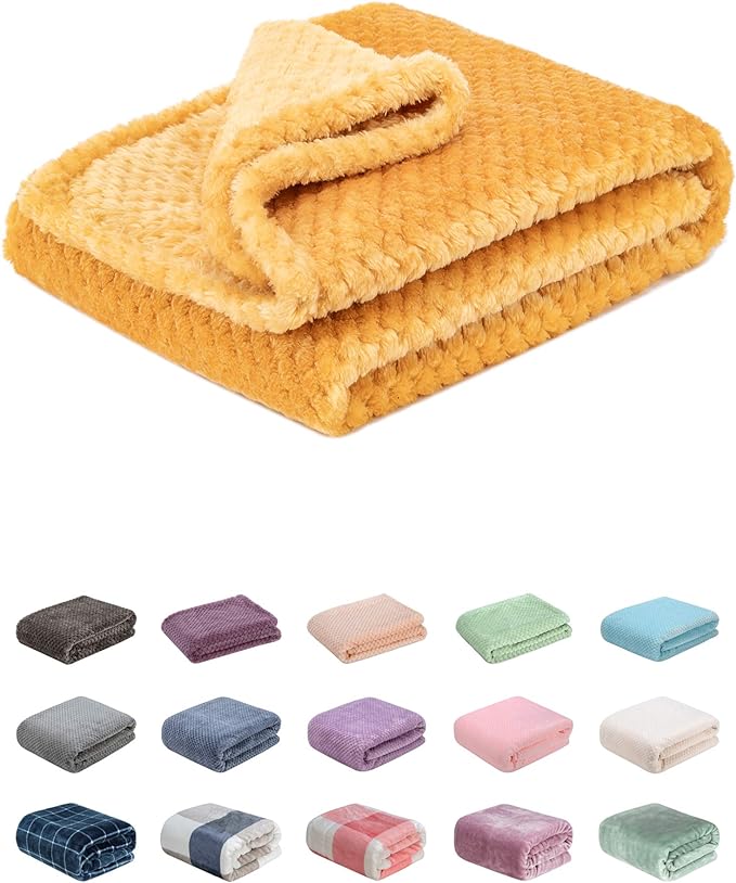 Fuzzy Blanket or Fluffy Blanket for Baby, Soft Warm Cozy Coral Fleece Toddler, Infant or Newborn Receiving Blanket for Crib, Stroller, Travel, Decorative (28Wx40L, XS-Banana)