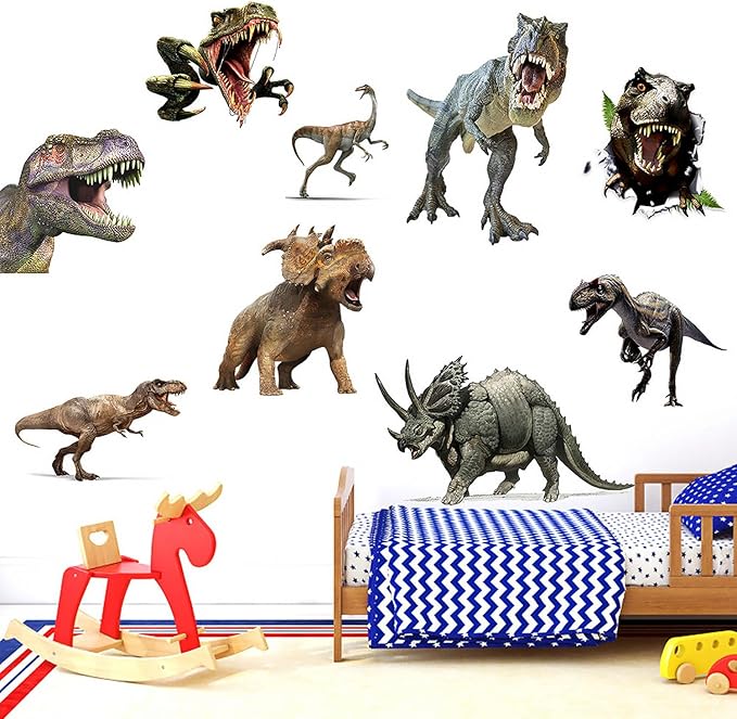 Large Dinosaur Wall Decals Tyrannosaurus Rex Wall Stickers for Boy's Room Kids Baby Nursery Bedroom Playroom Living Room Wall Decor