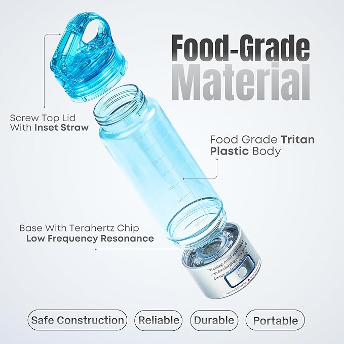 Hydrogen Water Bottle, 3000ppb of Hydrogen, 3 Minutes & 18 Minutes Dual Mode, Rechargeable Water Generator with SPE PEM Technology Water Ionizer, 2024 New Model, 24 Oz/400mL