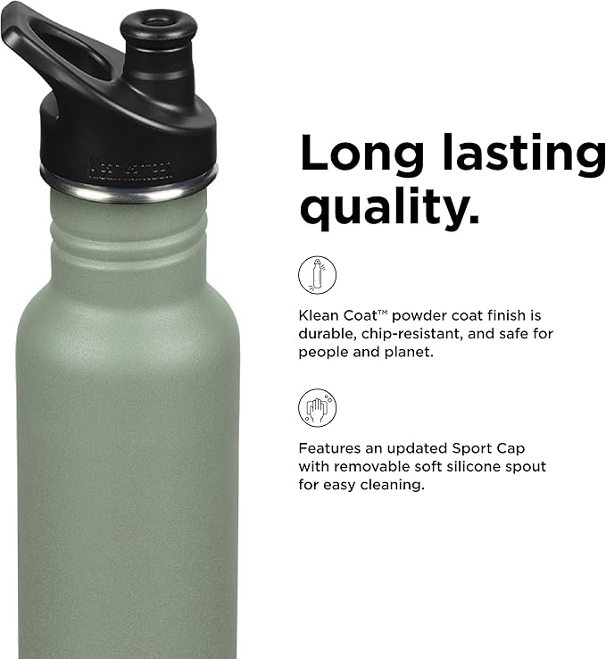 KLEAN KANTEEN Sea Spray Sport Cap with Classic Water Bottle 18oz, 1 EA