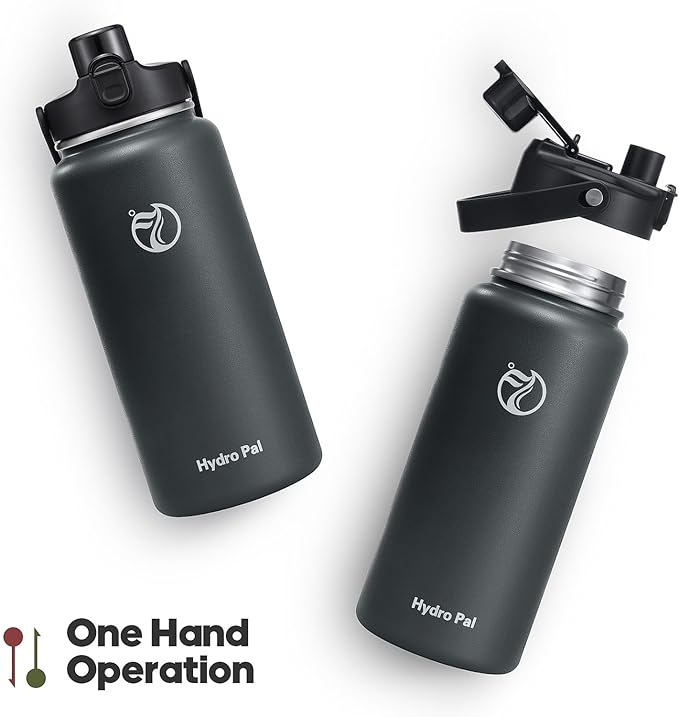 Half Gallon Insulated Water Bottle with 2-in-1 Lid (Chug Lid/Straw Lid), 40/64oz Double Walled Vacuum Stainless Steel Water Bottles, Water Jug with Straw