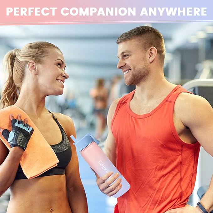 Water Bottle 22oz, Triple Walled Insulated Stainless Steel Reusable Bottle, Silicone Sleeve, Cleaning Brush, 2 Lids (Spout lid & Straw lid w/2 straw), Metal Mug Gallon, BPA Free, Pinky