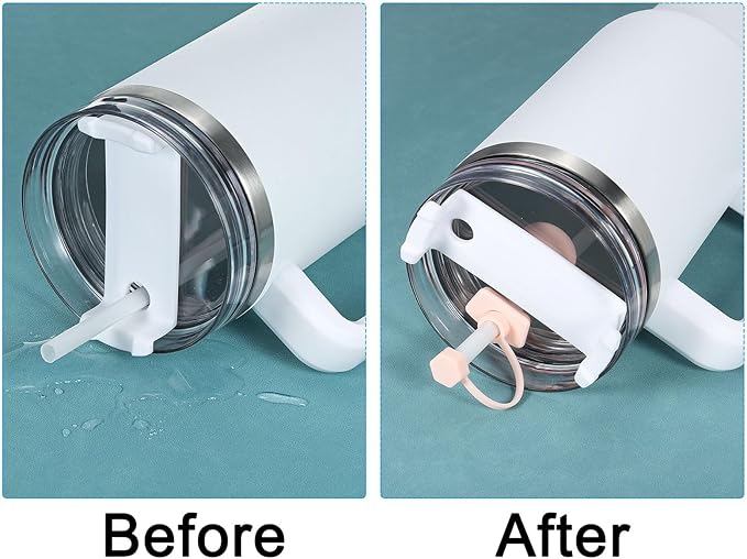 PATIKIL Silicone Spill Stopper for Straw Cup 2.0 40oz/ 30oz, Set of 12 Tumbler Accessories Including 4 Straw Cover Cap, 4 Square Spill Stopper and 4 Round Leak Stopper, Pink