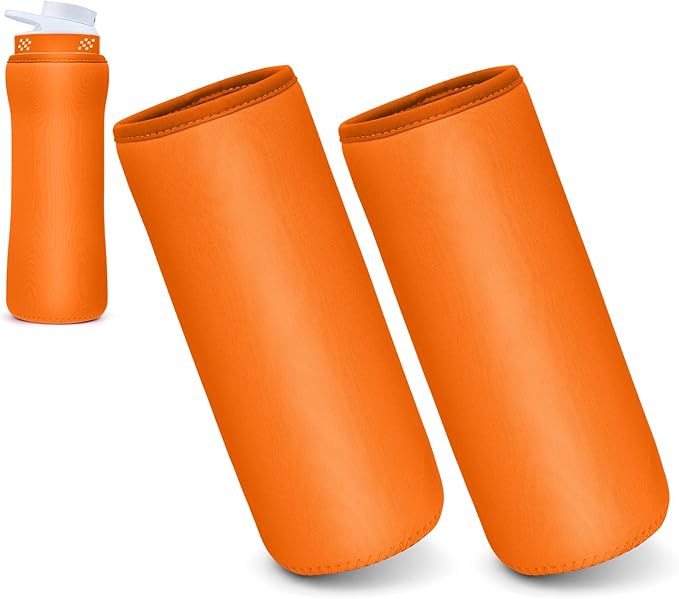 Water Bottle Sleeve Compatible with Cir-kul Water Bottle - 2 Pcs Sleeve Compatible with Cir-kul Plastic 22oz & Stainless Steel Bottle - Insulated Cover for Retaining Temperature (Orange-2p-22oz)