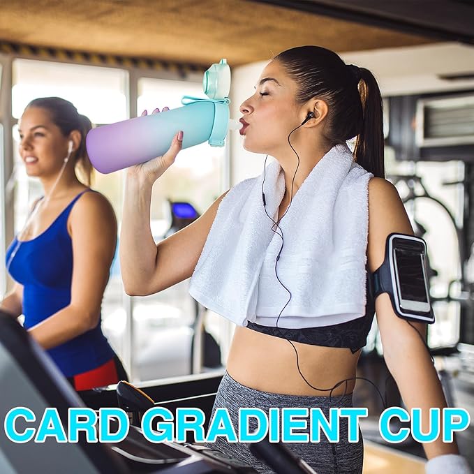 Water Bottle with 7Pcs Air Flavor Pods, Air Bottle Pods Water Bottle, Flavor Caps with Water Bottle, Fruit Scent Pods for Outdoor Sport(Blue-Purple Gradient Color-7 Pods)