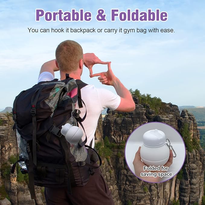 TOTU 20oz Water Bottle BPA Free, for Travel, Sports, Gym, Camping, Hiking, All Essentials