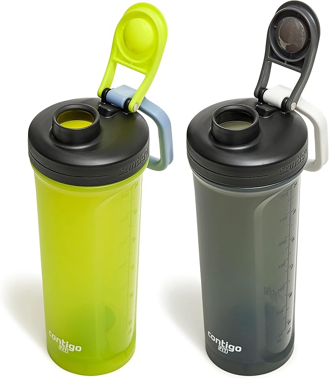 Contigo Shake & Go Fit 2.0 Shaker Bottle, 28oz, 2 Pack, Yellow & Black
