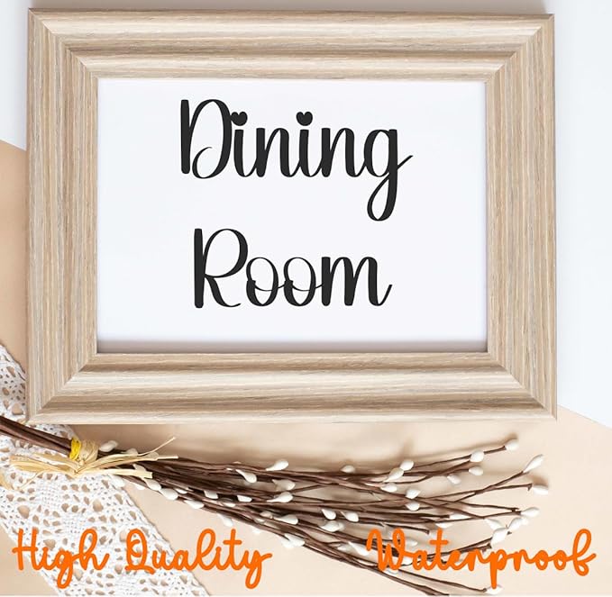 Home Door Sign Stickers - Bedroom Décor - Bathroom Door Sign - Toilet - Kitchen - Living Room (Dining Room)