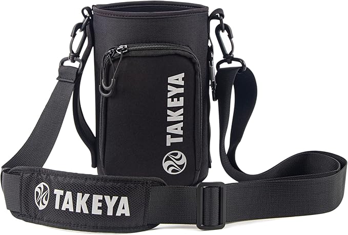 Takeya Hydrotex Easy Grip Bottle Sling, Water Bottle Carrier With Strap and Pockets, Fits 64 oz Bottles, Great for Pickleball and Tennis Courts