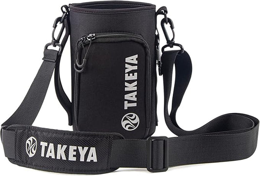 Takeya Hydrotex Easy Grip Bottle Sling, Water Bottle Carrier With Strap and Pockets, Fits 64 oz Bottles, Great for Pickleball and Tennis Courts