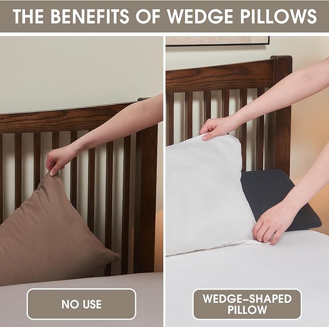 Wedge Pillow Headboard/ king size bed wedge pillow gap filler/headboard (76"x10"x6"), Bolster Bed Mattress Wedge Pillow for Sleeping, Headboard Pillow for Gap (0-8")Between Bed and Wall, Dark Grey