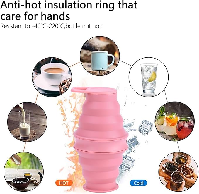 Tokhan Collapsible Water Bottles - 17.6 oz/500 ml, Leak-Proof, BPA-Free, Durable, and Innovative Design - Ideal for Travel & Outdoor Adventures (Smokey Black)