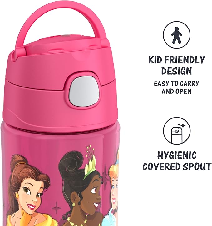 THERMOS FUNTAINER 16 Ounce Plastic Hydration Bottle with Spout, PRINCESS