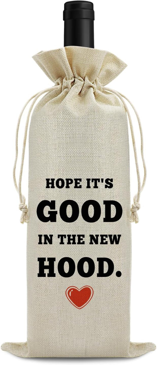 Housewarming gifts for New House Wine Bag New House Bless Gift for New Homeowner Neighbor Friends Moving Away Gifts for Home Buyers Congratulations Housewarming Wedding Birthday Party Supplies