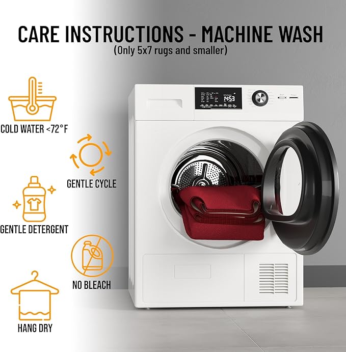 Machine Washable Modern Solid Design Non-Slip Rubberback 3x12 Traditional Runner Rug for Hallway, Kitchen, Bedroom, Living Room, 2'7" x 12', Red