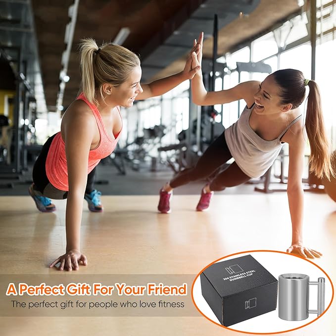 Heavy Mug 8KG/18LB 10.5OZ Stainless Steel Dumbbell Cup,Overweight Sports Water Cup Men and Women Home Gym,Gym Workout Coffee Enthusiast Gift