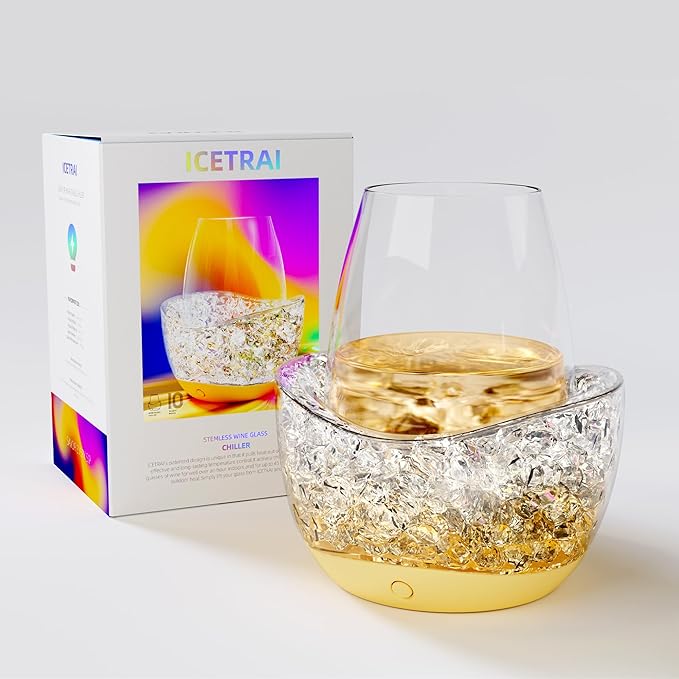 Wine Glass Chiller Wine Chiller Keep the Chill in Your Glass-Wine Cooler (YELLOW)