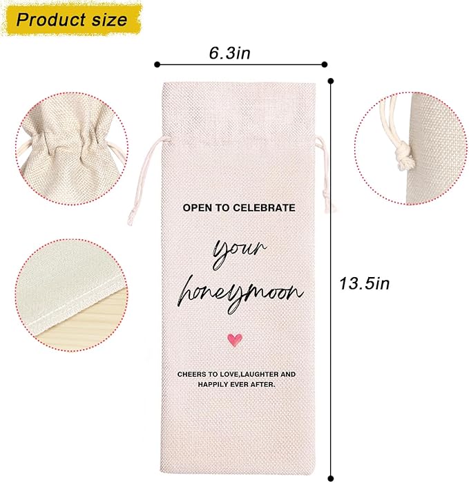 Marriage Wine Bag | Wedding Gifts Wine Bag | Your Honeymoon Wine Bag | Wedding Party Gifts | Bridal Shower Gift | Your Honeymoon Mr and Mrs Wedding Gifts for Couple 11WB60