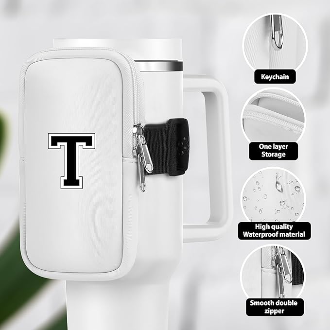 Mini Water Bottle Pouch for Stanley-Tumbler pouch with Zipper Pocket, Stanley pouch, Insulated Mug pouch, Tumbler carry holder pouch, Travel mug pouch | Waterproof