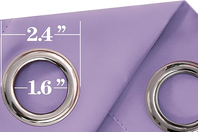 Mrs.Naturall Light Purple Curtains for Girls Bedroom,Lavender Lilac Blackout Short Curtains for Kids Room 2 Panels,45 Inch Length