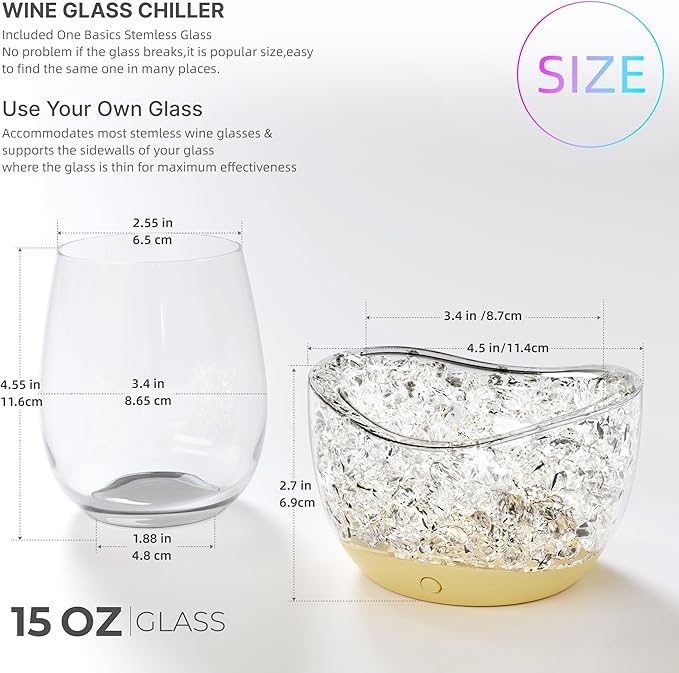 Wine Glass Chiller Wine Chiller Keep the Chill in Your Glass-Wine Cooler (YELLOW)