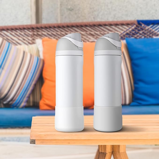 2PCS Silicone Water Bottle Boot for Owala 24oz 32oz 40oz, Protective Bottom Bumper Anti-Slip Sleeve for FreeSip, Twist, and Flip Stainless Steel Bottles, Dishwasher Safe and BPA Free