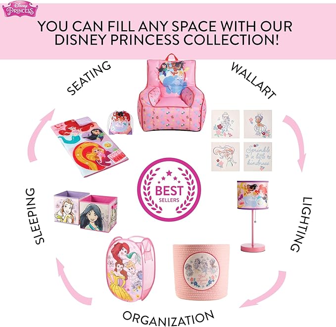 Disney Little Mermaid Ariel Pop Up Hamper with Durable Carry Handles, 21'' H x 13.5'' W X 13.5'' L